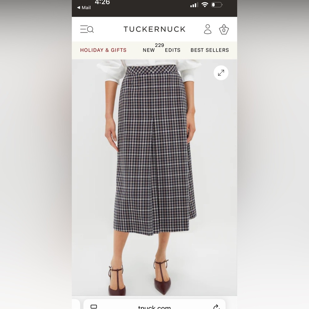 Tuckernuck English Check Phoebe Riding Skirt Size 8 - Picture 2 of 8